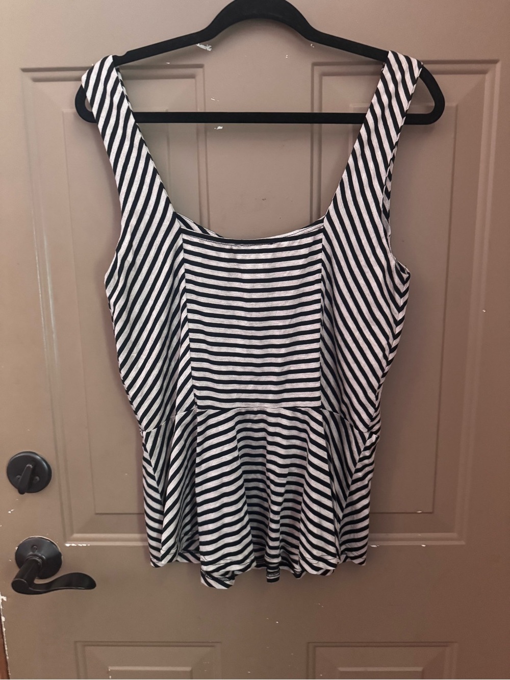 Striped Black & White Tank Top - Picture 2 of 4